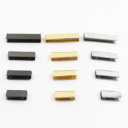 Zinc Alloy Bag Decorate Corners Protector, Rectagnle Carved Edge Guard Protector, with Screws, for Handbags Accessories