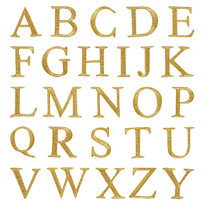 Аппликация с вышивкой металлической нитью из полиэстера, швейные украшения, алфавит, Письмо ~ Z