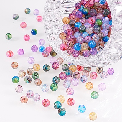 Baking Painted Glass Bead Sets, with Alloy Pendants, Alloy & Brass Beads, Iron Pins and Jump Rings, Iron Sewing Needle Devices Threader, Elastic Thread and Stainless Steel Scissors