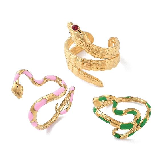 304 эмалевые кольца-манжеты из нержавеющей стали для женщин, змея