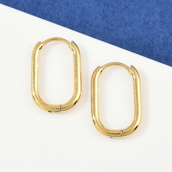 304 из нержавеющей стали овальные серьги обруча