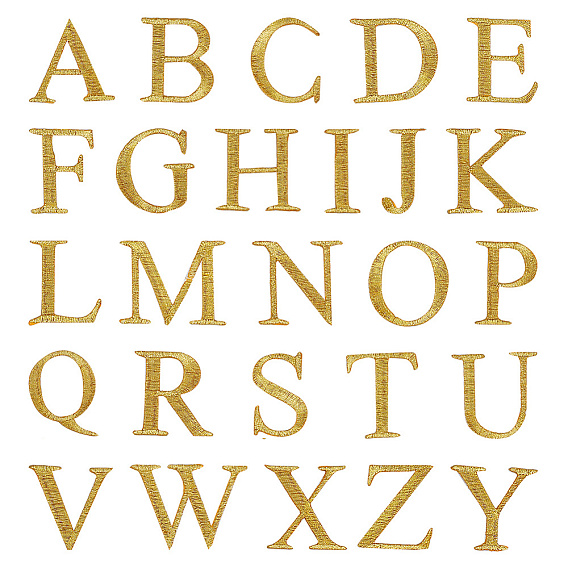 Аппликация с вышивкой металлической нитью из полиэстера, швейные украшения, алфавит, Письмо ~ Z