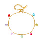 Colorful Rhinestone Chain Bracelet: Fashionable Titanium Steel Jewelry for Everyday Wear