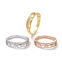 Ion Plating(IP) 304 Stainless Steel Finger Rings, with Crystal Rhinestone