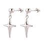 925 серьги-гвоздики в форме креста из стерлингового серебра, с печатью 925