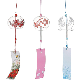 Japanese Wind Chimes, Small Wind Bells Handmade Glass Pendants, for Birthday Gift Home Decors