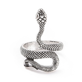 Snake Wide Band Rings for Men, Punk Alloy Cuff Rings