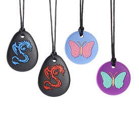 Food Grade Eco-Friendly Silicone Pendants, Chewing Beads  For Teethers, DIY Nursing Necklaces Making