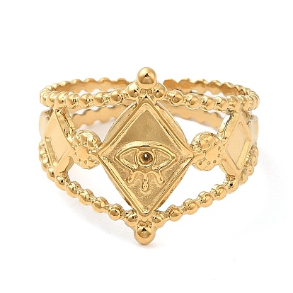 304 полые открытые манжеты из нержавеющей стали, ромб с глаз