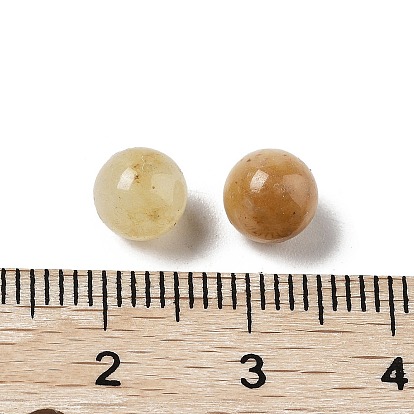 Natural Citrine Sphere Beads, Round Bead, No Hole