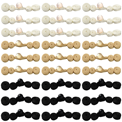 30 шт. 3 цветов, наборы пуговиц-узлов ручной работы в виде китайской лягушки, атласные пуговицы, со смолевыми бусинами