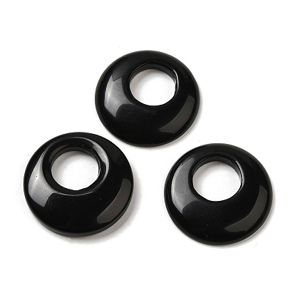 Mixed Gemstone Pendants, Donut/Pi Disc Charms