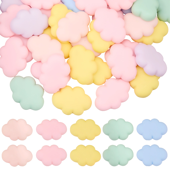 40 шт. Кабошоны из непрозрачной смолы, облако