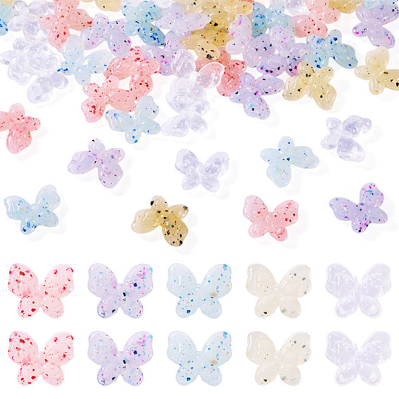 50 шт 5 цвета мраморный камень стиль непрозрачные акриловые бусины, бабочка