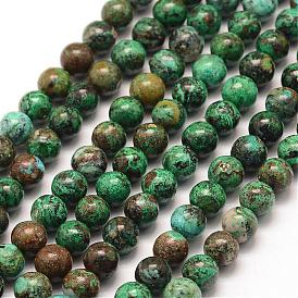 Natural Chrysocolla Beads Strands, Round