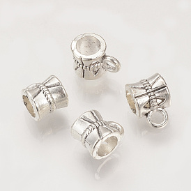 Tibetan Style Alloy Tube Bails, Loop Bails, Bail Beads, Cadmium Free & Lead Free