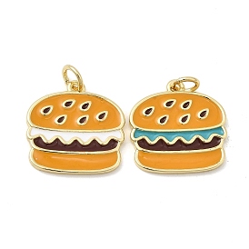 Латунь эмаль подвески, с целью перехода в кольце, гамбургерные прелести, стойки покрытие, долговечный, без свинца и без кадмия, реальный 18 k позолоченный