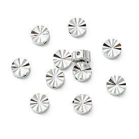 SHEGRACE Brass Beads, Cadmium Free & Nickel Free & Lead Free, Textured Flat Round