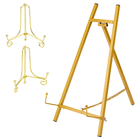 1 железные фоторамки-мольберты из ПК, с 2шт. железные держатели для пластин