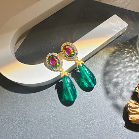 Bold and Chic Resin Eggplant Earrings for Women - Fashionable Statement Jewelry with High-end Appeal