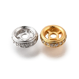 925 бусины из стерлингового серебра с микропаве, прозрачные бусины из кубического циркония, плоско-круглые