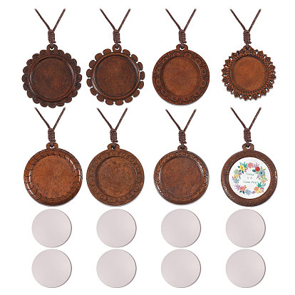 Наборы для изготовления подвесных украшений из дерева своими руками, с вощеными хлопковыми нитками и стеклянными кабошонами