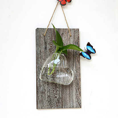 Transparent Glass Hydroponic Vase Wall Hanging Ornaments, for Indoor Garden Home Decoration