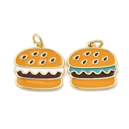 Латунь эмаль подвески, с целью перехода в кольце, гамбургерные прелести, стойки покрытие, долговечный, без свинца и без кадмия, реальный 18 k позолоченный