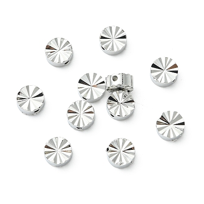 SHEGRACE Brass Beads, Cadmium Free & Nickel Free & Lead Free, Textured Flat Round
