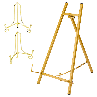 1 железные фоторамки-мольберты из ПК, с 2шт. железные держатели для пластин