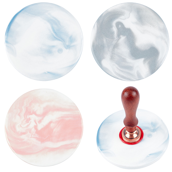 Marble Pattern Porcelain Cup Coasters, Sturdy Beverage Coasters, Flat Round