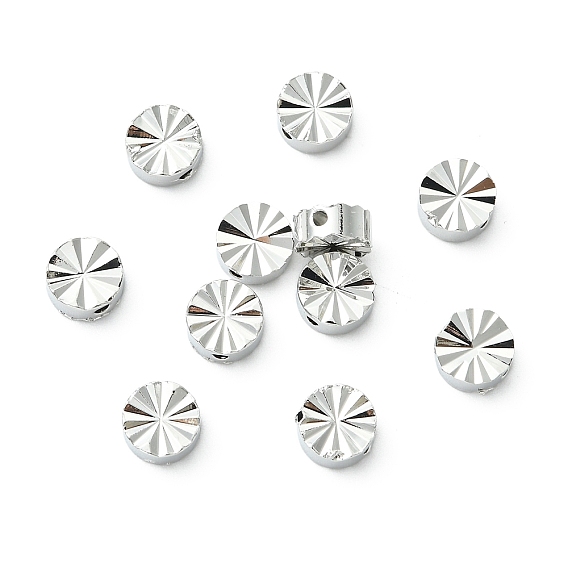 SHEGRACE Brass Beads, Cadmium Free & Nickel Free & Lead Free, Textured Flat Round