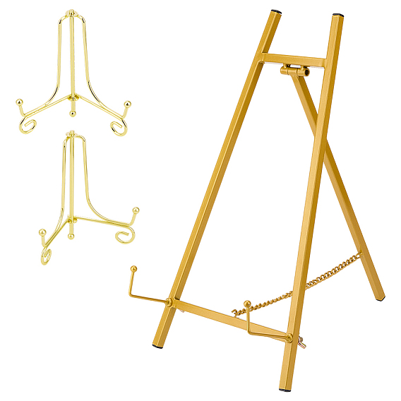 1 железные фоторамки-мольберты из ПК, с 2шт. железные держатели для пластин