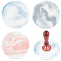 Marble Pattern Porcelain Cup Coasters, Sturdy Beverage Coasters, Flat Round