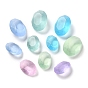 Кабошоны из матового стекла со стразами, граненые, назад назад, форма яйца