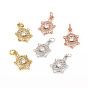 Латунные микро проложить кубического циркония прелести, с прыжковых колец, черепаха, прозрачные