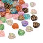 Стеклянные бусины из прозрачной краски для запекания, золотой металл обвитыми, сердце