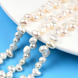 Natural Cultured Freshwater Pearl Beads Strands, Baroque Pearls, Keshi Pearl, Two Sides Polished