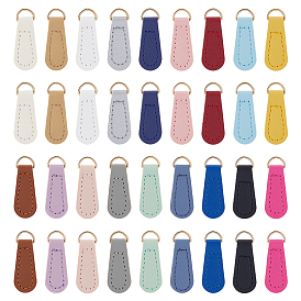 36Pcs 18 Styles PU Leather Zipper Pull Tabs