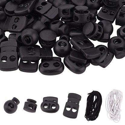 DIY Garment Accessory Kit, with Fibre Elastic Cord, Iron Spring Plastic Cord Locks