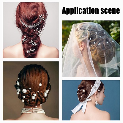 Wedding Bridal Hair Forks Sets, with U Shape Iron Barrette and ABS Plastic Imitation Pearl