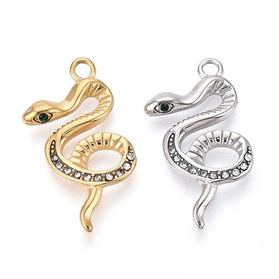 304 подвески из нержавеющей стали, со стразами, змея