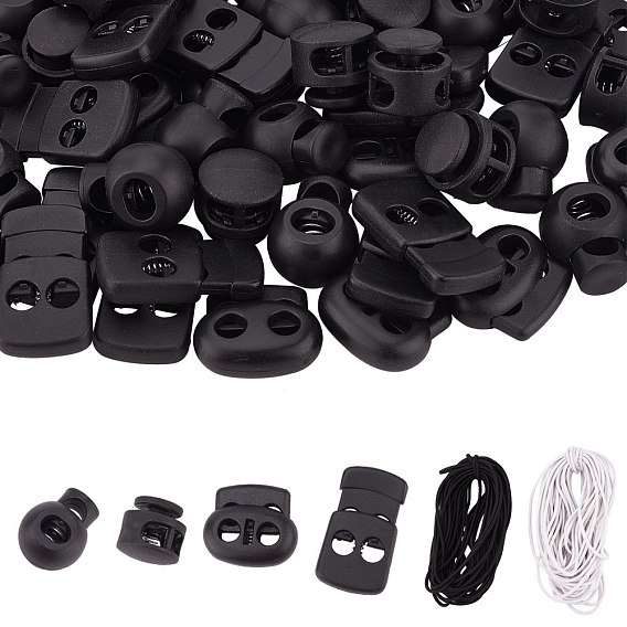 DIY Garment Accessory Kit, with Fibre Elastic Cord, Iron Spring Plastic Cord Locks