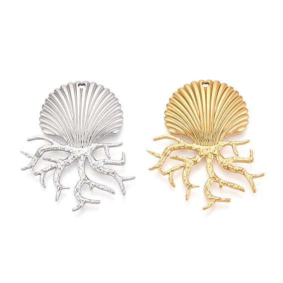 304 подвески из нержавеющей стали, ионное покрытие (ip), шарм в форме ракушки