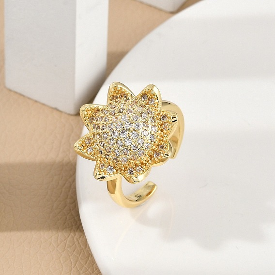 Кольца-манжеты из латуни с микро-паве и прозрачным циркониевым покрытием для женщин, долговечный, без кадмия и без свинца