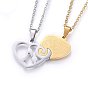 304 колье из нержавеющей стали с подвесками, сердце с музыкальной нотой, со словом