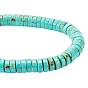 1 brins de perles heishi turquoise synthétiques, teint, Plat rond / disque