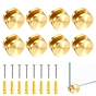8 Sets Brass Mirror Holder Clips, Frameless Mirror Mounting with Screws, Flat Round