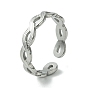 304 Stainless Steel Open Cuff Ring, Hollow Infinity