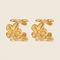 304 boucles d'oreilles manchette en acier inoxydable pour femmes, fleur